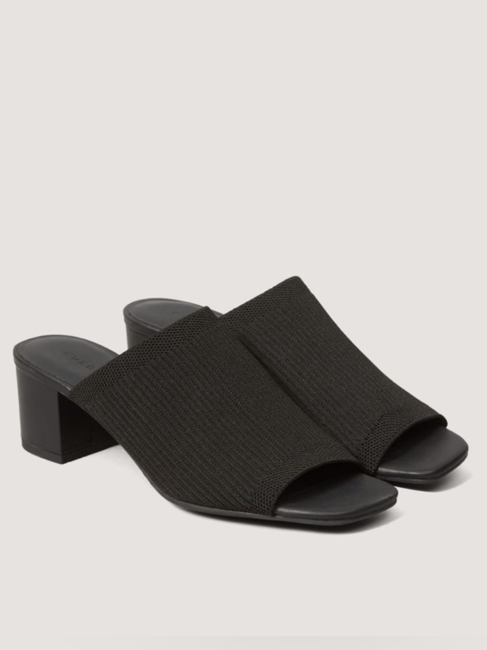 Everlane Black Knit Slip-On Mule Heels